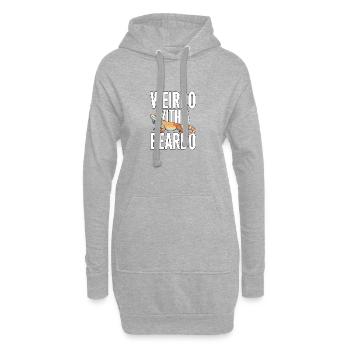 Weirdo mit Bartkind - Hoodie-Kleid - Grau meliert - Vorne