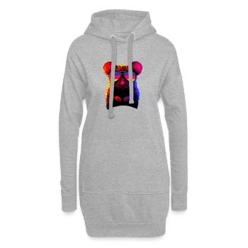 Ratte Süße Maus Nagetiere Zwergmaus Ratten Mäuse - Hoodie-Kleid - Grau meliert - Vorne