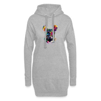 Ratte Süße Maus Nagetiere Zwergmaus Ratten Mäuse - Hoodie-Kleid - Grau meliert - Vorne
