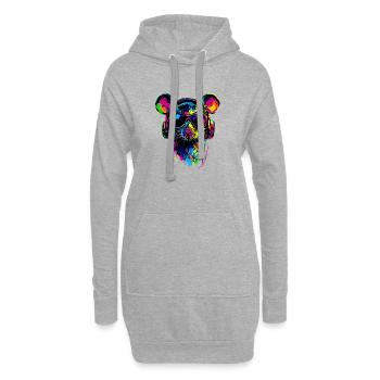 Ratte Süße Maus Nagetiere Zwergmaus Ratten Mäuse - Hoodie-Kleid - Grau meliert - Vorne