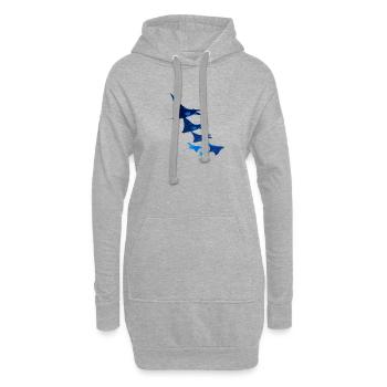 Manta Rochen Teufelsrochen Stachelrochen Taucher - Hoodie-Kleid - Grau meliert - Vorne