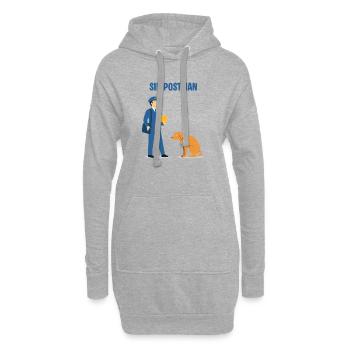 Sir Postman vs. Hund: Überlegener Lieferheld - Hoodie-Kleid - Grau meliert - Vorne