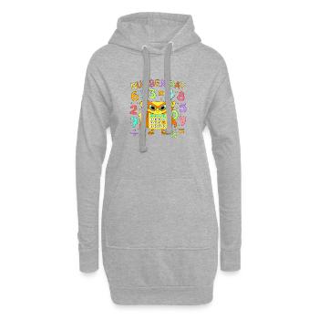 Number Day Calculatrice de Chat Héros - Sweat-shirt à capuche long Femme - gris chiné - Devant