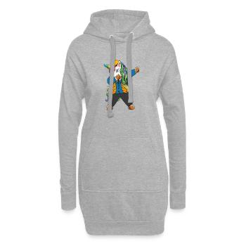 Dabbing Unicorn Ingenieur Bauarbeiter - Hoodie-Kleid - Grau meliert - Vorne