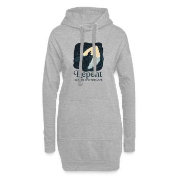 Bereue, bevor es zu spät ist. - Hoodie-Kleid - Grau meliert - Vorne