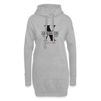 Génération X Nous nous en fichons - Sweat-shirt à capuche long Femme - gris chiné - Devant