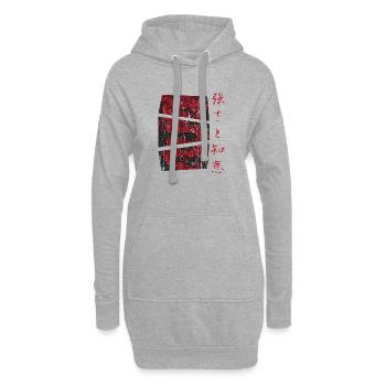 Japanischer Drache Japan Vintage Streetwear - Hoodie-Kleid - Grau meliert - Vorne
