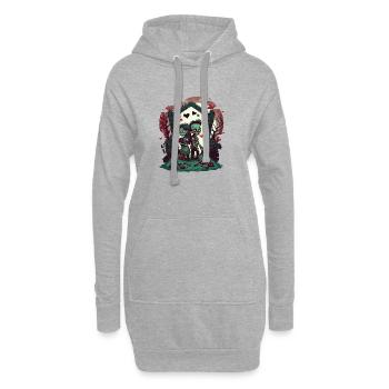 Valentine Zombie Love - Sweat-shirt à capuche long Femme - gris chiné - Devant