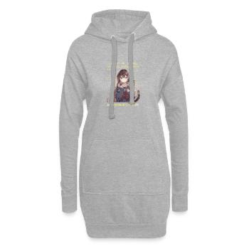 Anime Girl liebt Katzen – Cute Otaku Design - Hoodie-Kleid - Grau meliert - Vorne