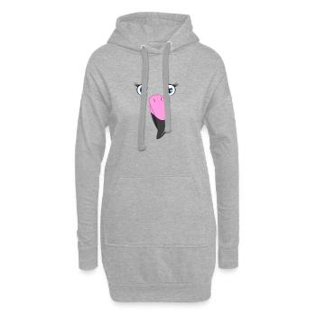 Flamant rose Kawaii Rose DIY Bird Custome - Sweat-shirt à capuche long Femme - gris chiné - Devant