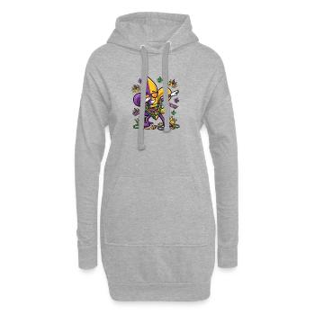 Taponnage de fleur de lys Mardi Gras dab fleur de lys - Sweat-shirt à capuche long Femme - gris chiné - Devant
