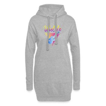 Ukulélé hawaïen ukélé rétro années 80 90 - Sweat-shirt à capuche long Femme - gris chiné - Devant