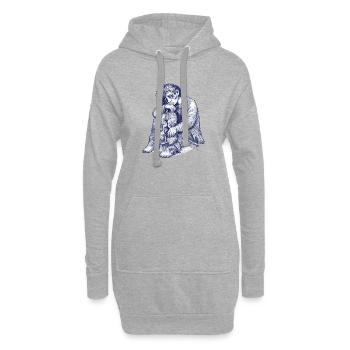 Melancholische Violine Skizze - Hoodie-Kleid - Grau meliert - Vorne