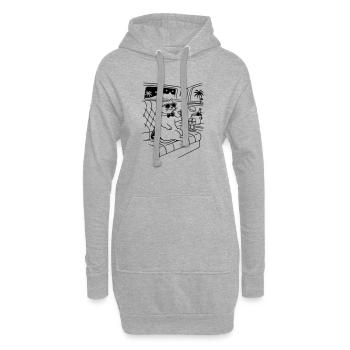 Fame Cat Katze Glamour Star Promi - Hoodie-Kleid - Grau meliert - Vorne