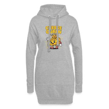 Cheese Queen – Fromage à couronne - Sweat-shirt à capuche long Femme - gris chiné - Devant