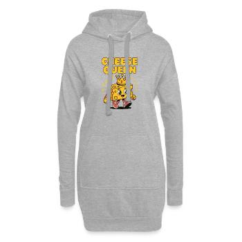 Cheese Queen – Fromage à couronne - Sweat-shirt à capuche long Femme - gris chiné - Devant
