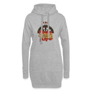 Motif drôle de sweat à capuche amusant Darts double vingt - Sweat-shirt à capuche long Femme - gris chiné - Devant