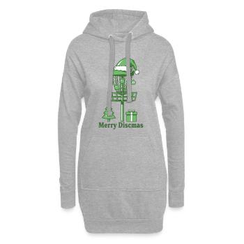 Joyeux sapin de Noël pour le panier de disc golf de Discsmas - Sweat-shirt à capuche long Femme - gris chiné - Devant