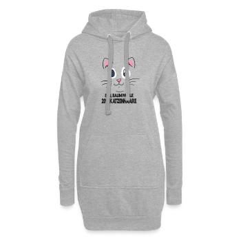Chat propriétaire de chat, chat dit cadeau Katzenli - Sweat-shirt à capuche long Femme - gris chiné - Devant