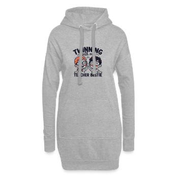 Partnerschaft mit meiner Lehrer-Bestie - Hoodie-Kleid - Grau meliert - Vorne