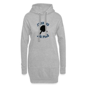 Ich kann nicht, ich ping. - Hoodie-Kleid - Grau meliert - Vorne