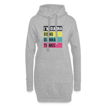 Ich bin Gianna und mache Gianna Things Retro Colors - Hoodie-Kleid - Grau meliert - Vorne