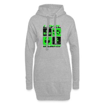 Geburtstag Geschenk Level Unlocked 55 Jahre - Hoodie-Kleid - Grau meliert - Vorne