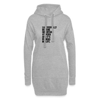 Kühnes inspirierendes Lebenszitat - Hoodie-Kleid - Grau meliert - Vorne