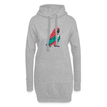 Papagei Krankenschwester Klemmbrett - Hoodie-Kleid - Grau meliert - Vorne