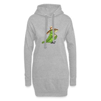 Taco Perroquet - Sweat-shirt à capuche long Femme - gris chiné - Devant