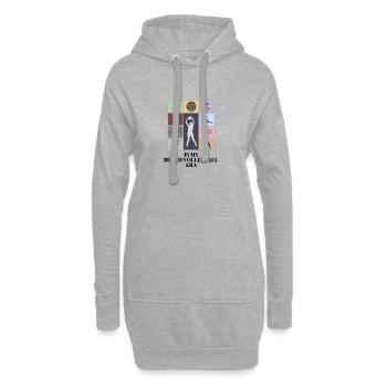À mon époque de beach-volley - Sweat-shirt à capuche long Femme - gris chiné - Devant