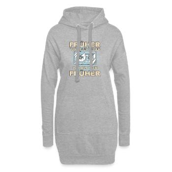 Tout était mieux avant - je viens d’avant - Sweat-shirt à capuche long Femme - gris chiné - Devant