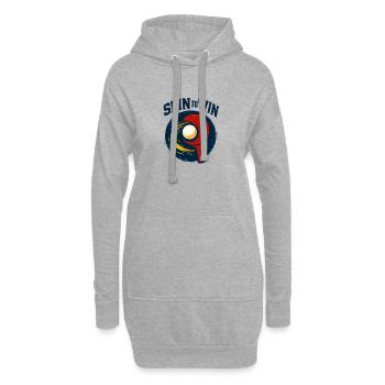 Dreh dich zum Sieg – Tischtennis - Hoodie-Kleid - Grau meliert - Vorne
