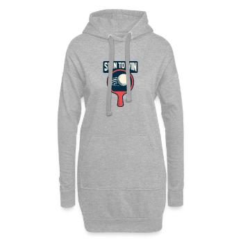 Dreh dich zum Sieg – Tischtennis - Hoodie-Kleid - Grau meliert - Vorne