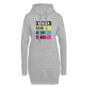 Ich bin Helen und mache Helen Things Retro Colors - Hoodie-Kleid - Grau meliert - Vorne
