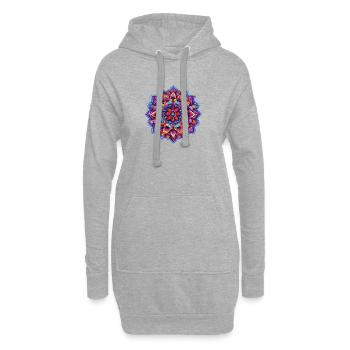 Kaleidoscope du Mandala Arc-en-ciel - Sweat-shirt à capuche long Femme - gris chiné - Devant