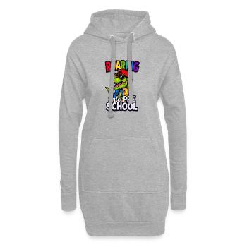 Brüllen in den Vorschul-Dinosaurier zurück zur Schule - Hoodie-Kleid - Grau meliert - Vorne