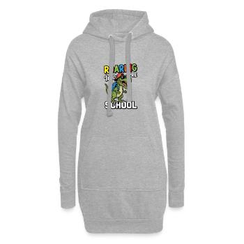 Brüllen in den Vorschul-Dinosaurier zurück zur Schule - Hoodie-Kleid - Grau meliert - Vorne