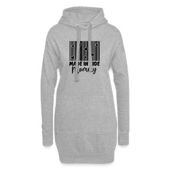 Gemacht in Side Mommy Hearts - Hoodie-Kleid - Grau meliert - Vorne