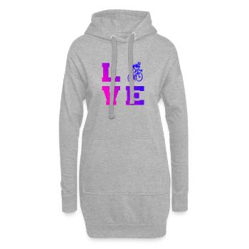 Motif clair de vélo de route pour chaque jour - Sweat-shirt à capuche long Femme - gris chiné - Devant