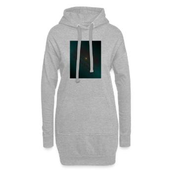 Teal Ringenspiral im Zentrum - Hoodie-Kleid - Grau meliert - Vorne