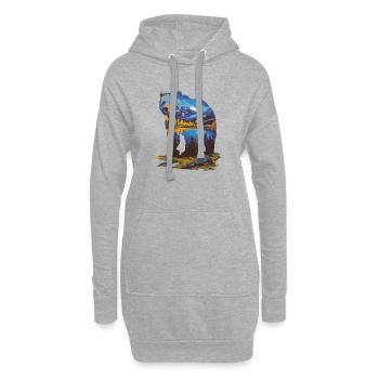Wander Bear Mountains Lake Retro Nature Design - Hoodie Dress - heather grey - Front