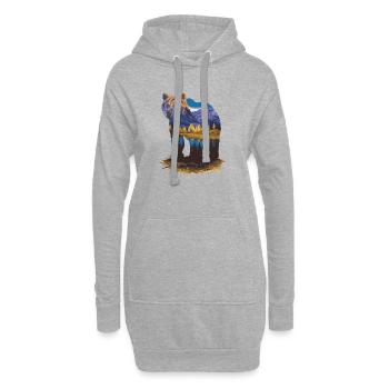 Wander Bear Mountains Lake Retro Nature Design - Hoodie Dress - heather grey - Front