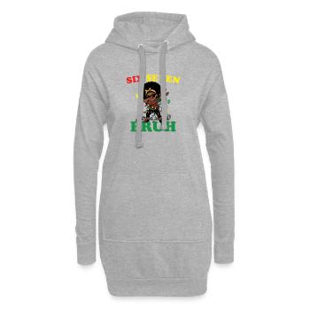 Six Seven Bruh Dabbing Juneteenth Girl Afro Girls - Sweat-shirt à capuche long Femme - gris chiné - Devant