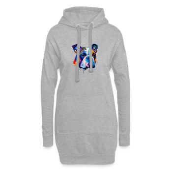 English Bulldog Dog Colorful Pop Art Portrait - Hoodie Dress - heather grey - Front