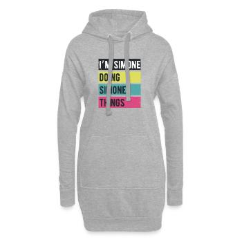 Ich bin Simone und mache Simone Things Retro Colors - Hoodie-Kleid - Grau meliert - Vorne