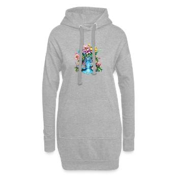 Blumenwasserfall Kaleidoskop - Hoodie-Kleid - Grau meliert - Vorne