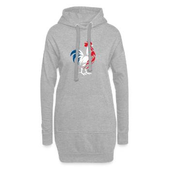 Französischer Hahn - Hoodie-Kleid - Grau meliert - Vorne