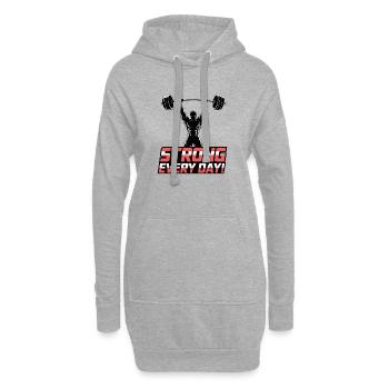 Alltägliches Krafttraining - Hoodie-Kleid - Grau meliert - Vorne