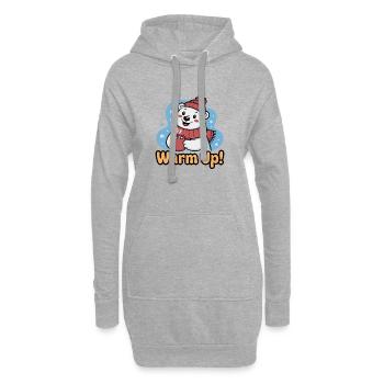 Warm Up Polar Bear Cozy - Hoodie-Kleid - Grau meliert - Vorne